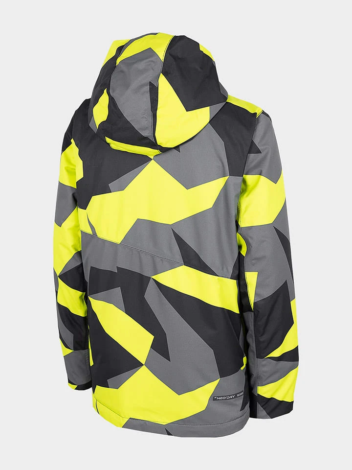 4F Ski-/ Snowboardjacke In Grau/ Gelb 4 4F Ski-/ Snowboardjacke In Grau/ Gelb – Bild 2
