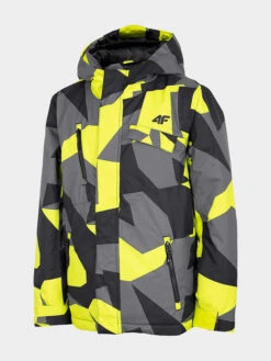 4F Ski-/ Snowboardjacke In Grau/ Gelb