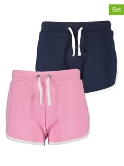 Blue Seven 2er-Set: Shorts In Dunkelblau/ Rosa