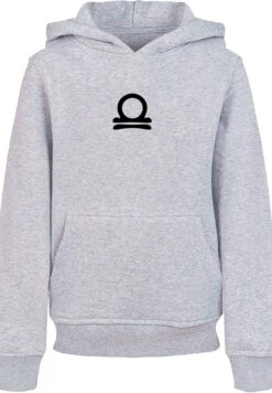 F4NT4STIC Hoodie Libra Waage Sternzeichen In Grau Meliert