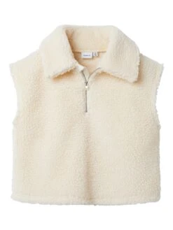 NAME IT Plüschfellweste In Buttercream