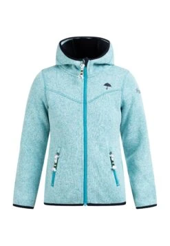 Schmuddelwedda Strickfleecejacke Für Kinder In TÜRKIS MELANGE-280