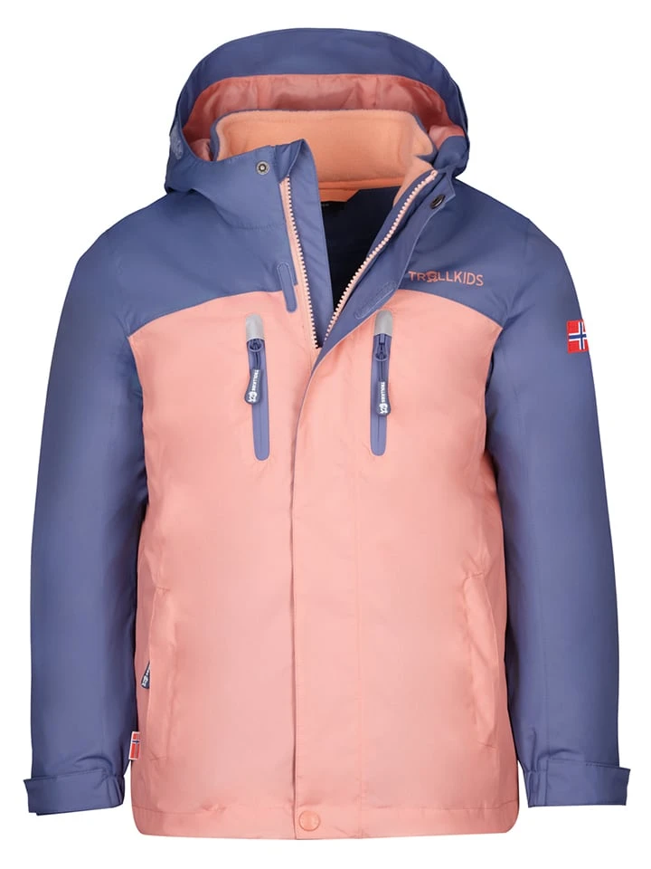 TROLLKIDS 3in1-Funktionsjacke "Bryggen" In Blau/ Rosa 2 TROLLKIDS 3in1-Funktionsjacke "Bryggen" In Blau/ Rosa