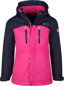 TROLLKIDS 3in1-Funktionsjacke "Bryggen" In Dunkelblau/ Pink