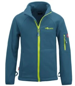 TROLLKIDS Fleece Jacke "Arendal PRO" In Petrolgrün/Lime