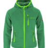 TROLLKIDS Fleece-Jacke Mit Kapuze "Stavanger" In Dunkelgrün / Hellgrün