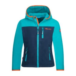 TROLLKIDS Fleece-Jacke Mit Kapuze "Stavanger" In Mystikblau/Blaugrün