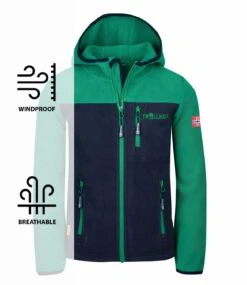 TROLLKIDS Fleece-Jacke Mit Kapuze "Stavanger" In Pfeffergrün/Marineblau -StilHaus Herren trollkids fleece jacke mit kapuze stavanger in pfeffergrun marineblau 2