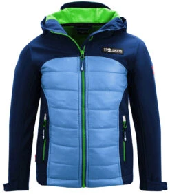 TROLLKIDS Hybrid Softshell Jacke "Lysefjord" In Marineblau / Grün