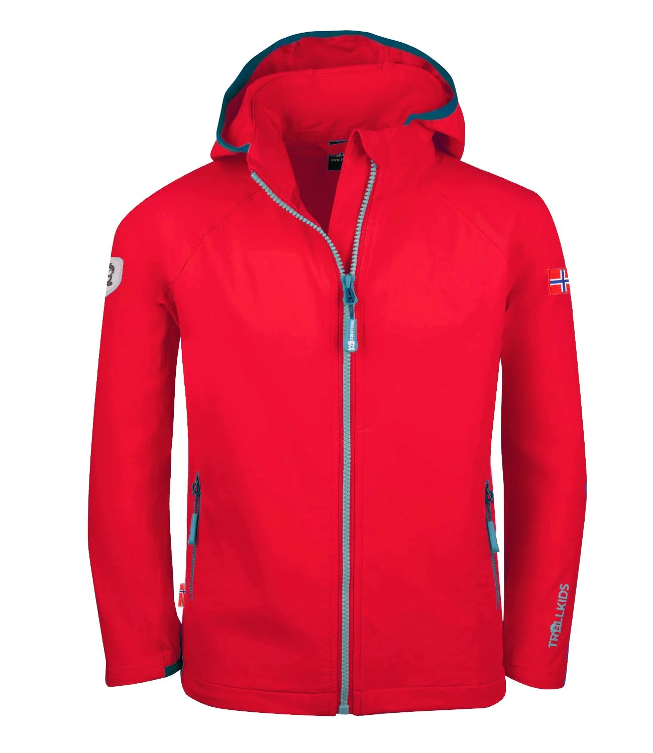 TROLLKIDS Softshell Jacke "Kvalvika" In Rot/Delphinblau 3 TROLLKIDS Softshell Jacke "Kvalvika" In Rot/Delphinblau