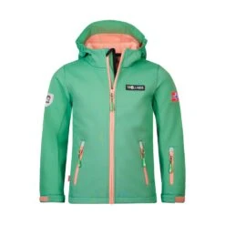 TROLLKIDS Softshell Jacke "Oslofjord" In Blattgrün/Koralle