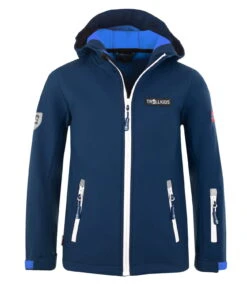 TROLLKIDS Softshell Jacke "Oslofjord" In Marineblau/Weiß