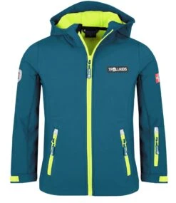 TROLLKIDS Softshell Jacke "Oslofjord" In Petrolblau/Lime