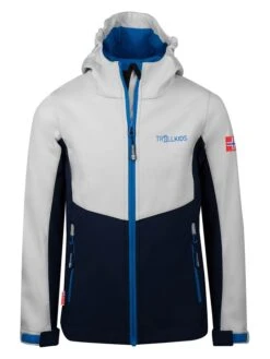 TROLLKIDS Softshelljacke "Kristiansand" In Dunkelblau/ Grau