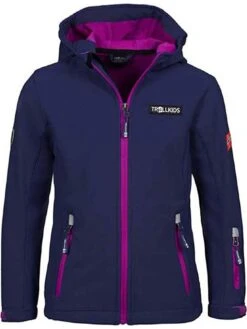 TROLLKIDS Softshelljacke "Oslofjord" In Dunkelblau/ Fuchsia