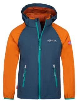 TROLLKIDS Zipp-Off-Softshelljacke "Rondane XT" In Dunkelblau/ Orange