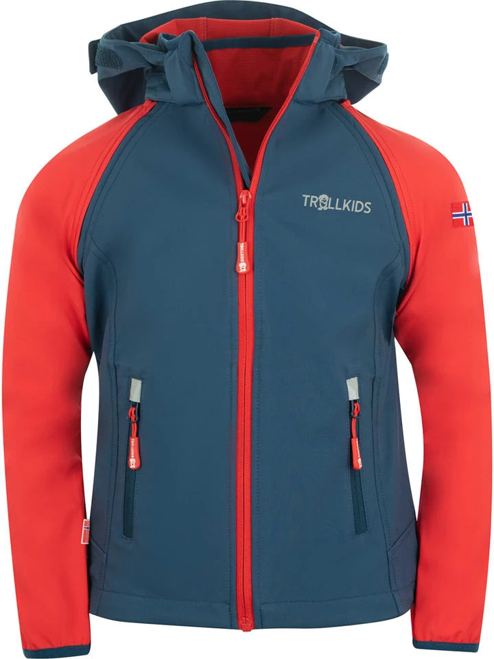 TROLLKIDS Zipp-Off-Softshelljacke "Rondane XT" In Dunkelblau/ Rot 3 TROLLKIDS Zipp-Off-Softshelljacke "Rondane XT" In Dunkelblau/ Rot